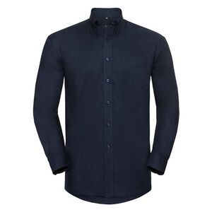 Russell Collection Mens Oxford Easy-Care Long-Sleeved Formal Shirt / Bright Navy